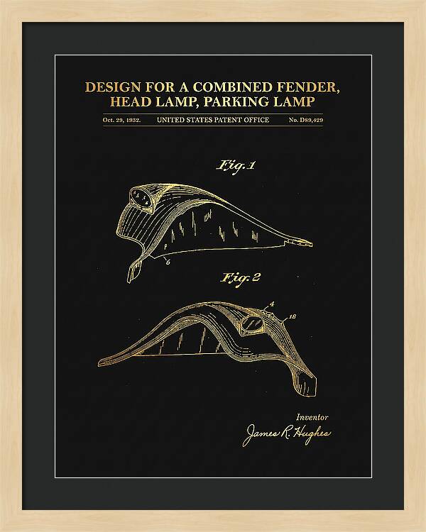 Combined Fender, Head Lamp And Parking Lamp Gold Patent Usd89429s
