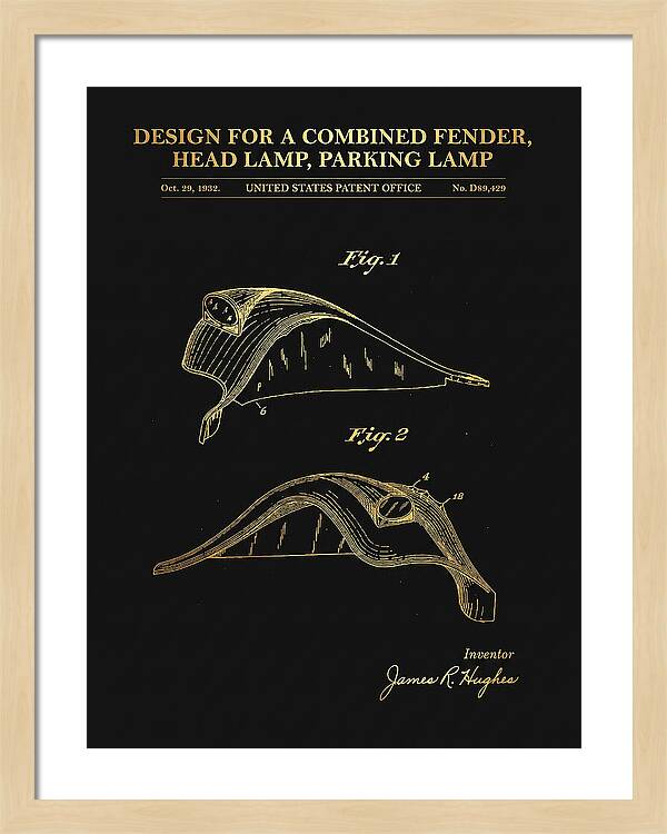 Combined Fender, Head Lamp And Parking Lamp Gold Patent Usd89429s
