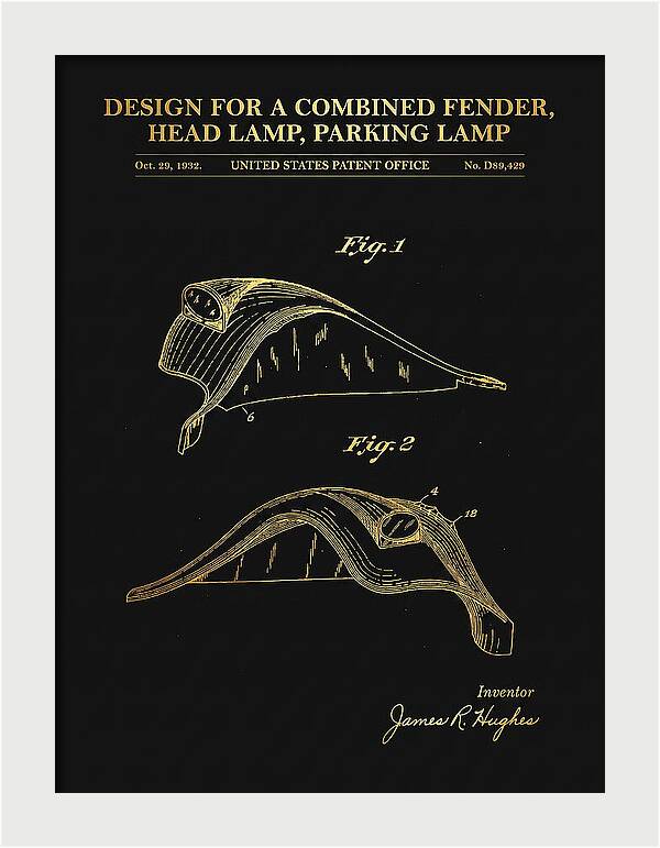Combined Fender, Head Lamp And Parking Lamp Gold Patent Usd89429s