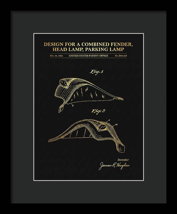 Combined Fender, Head Lamp And Parking Lamp Gold Patent Usd89429s