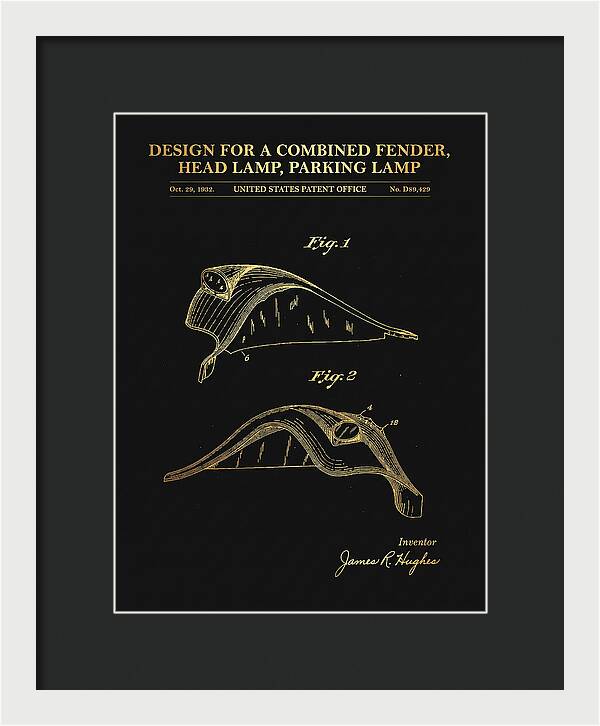 Combined Fender, Head Lamp And Parking Lamp Gold Patent Usd89429s
