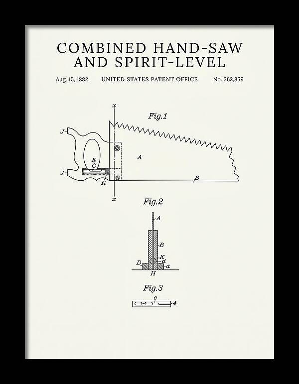 Combined Hand Saw And Spirit Level Minimalist Patent Us262859a