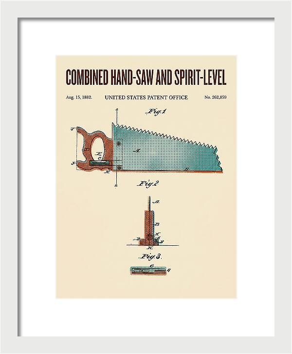 Combined Hand Saw And Spirit Level Retro Patent Us262859a