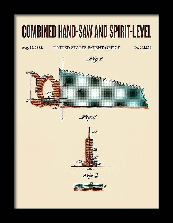 Combined Hand Saw And Spirit Level Retro Patent Us262859a