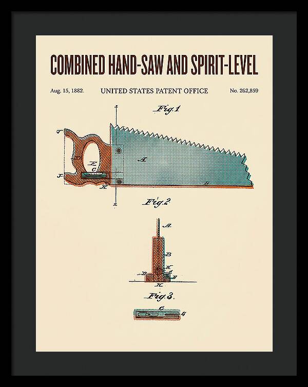 Combined Hand Saw And Spirit Level Retro Patent Us262859a