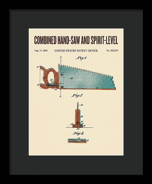 Combined Hand Saw And Spirit Level Retro Patent Us262859a