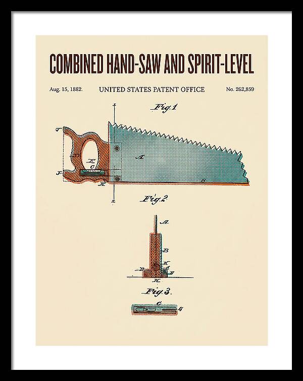 Combined Hand Saw And Spirit Level Retro Patent Us262859a