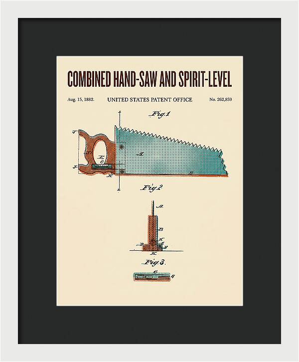 Combined Hand Saw And Spirit Level Retro Patent Us262859a