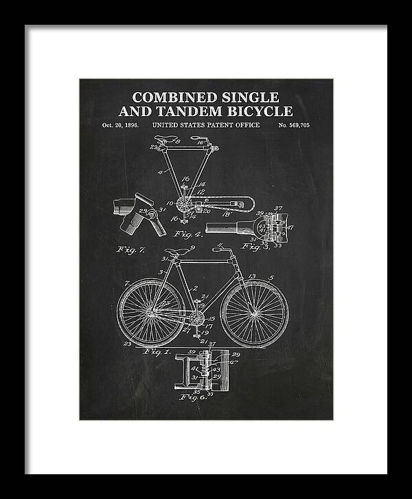 Combined Single And Tandem Bicycle Chalkboard Patent Us569705a