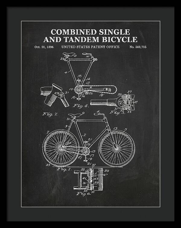 Combined Single And Tandem Bicycle Chalkboard Patent Us569705a