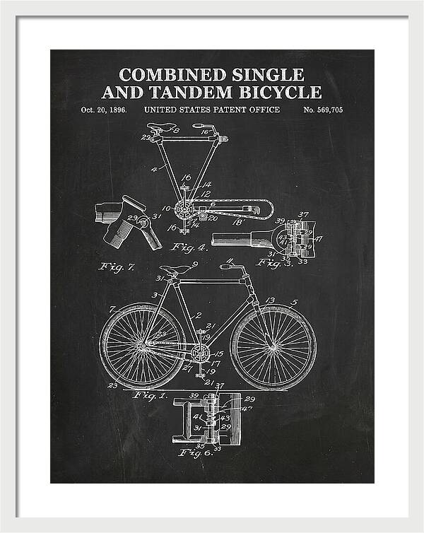 Combined Single And Tandem Bicycle Chalkboard Patent Us569705a