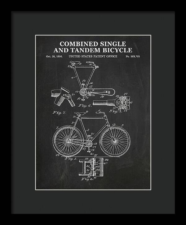 Combined Single And Tandem Bicycle Chalkboard Patent Us569705a