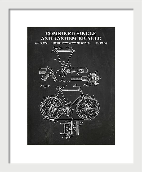 Combined Single And Tandem Bicycle Chalkboard Patent Us569705a