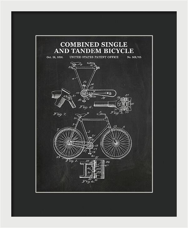Combined Single And Tandem Bicycle Chalkboard Patent Us569705a