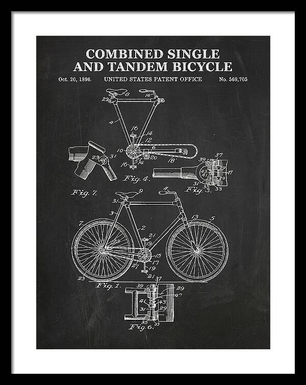 Combined Single And Tandem Bicycle Chalkboard Patent Us569705a