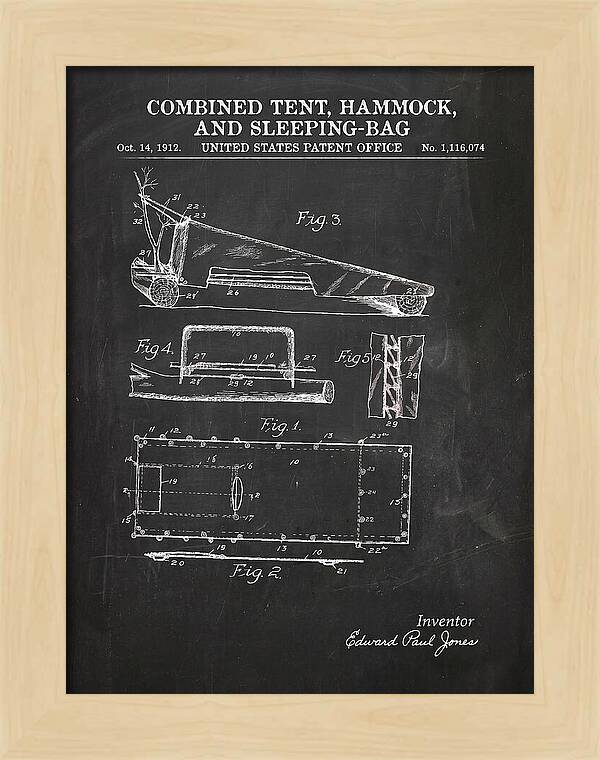 Combined Tent, Hammock, And Sleeping Bag Chalkboard Patent Us1116074a