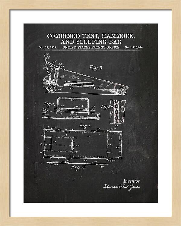 Combined Tent, Hammock, And Sleeping Bag Chalkboard Patent Us1116074a
