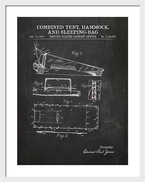 Combined Tent, Hammock, And Sleeping Bag Chalkboard Patent Us1116074a