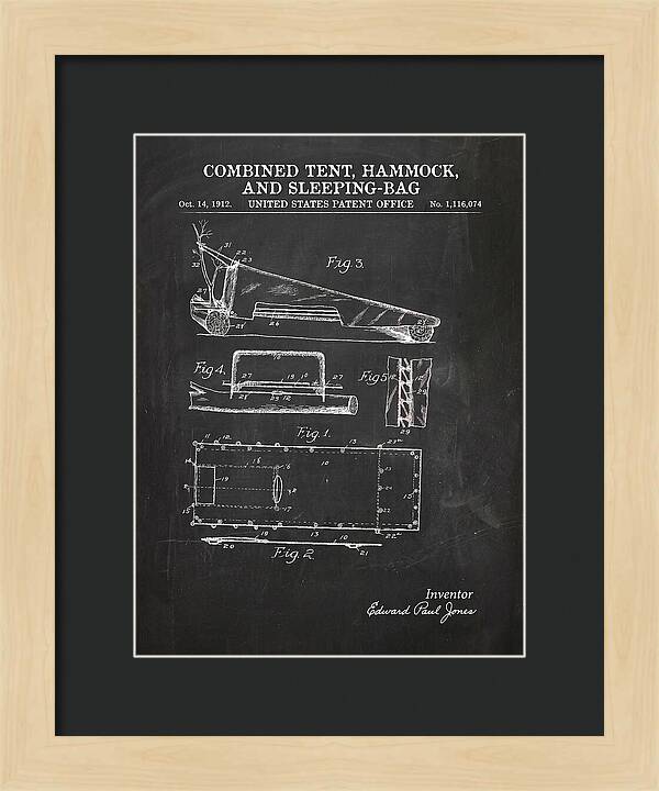 Combined Tent, Hammock, And Sleeping Bag Chalkboard Patent Us1116074a