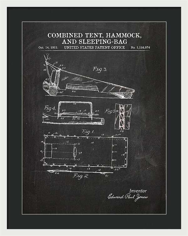 Combined Tent, Hammock, And Sleeping Bag Chalkboard Patent Us1116074a