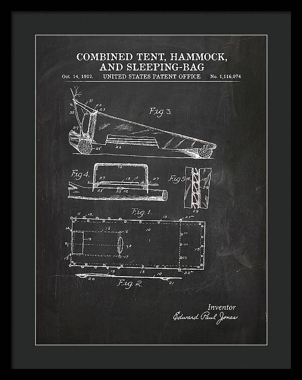 Combined Tent, Hammock, And Sleeping Bag Chalkboard Patent Us1116074a