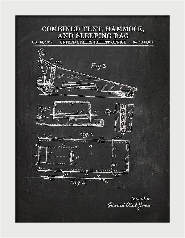 Combined Tent, Hammock, And Sleeping Bag Chalkboard Patent Us1116074a