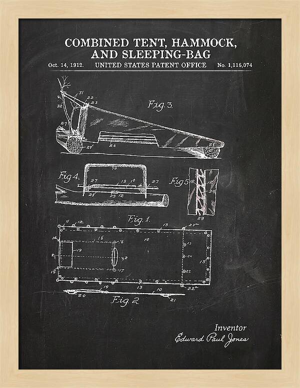 Combined Tent, Hammock, And Sleeping Bag Chalkboard Patent Us1116074a