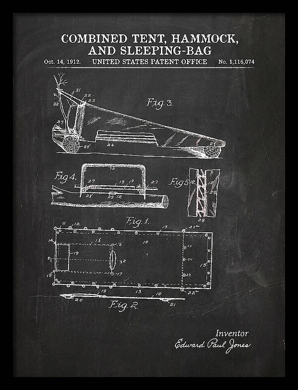 Combined Tent, Hammock, And Sleeping Bag Chalkboard Patent Us1116074a