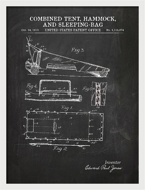 Combined Tent, Hammock, And Sleeping Bag Chalkboard Patent Us1116074a