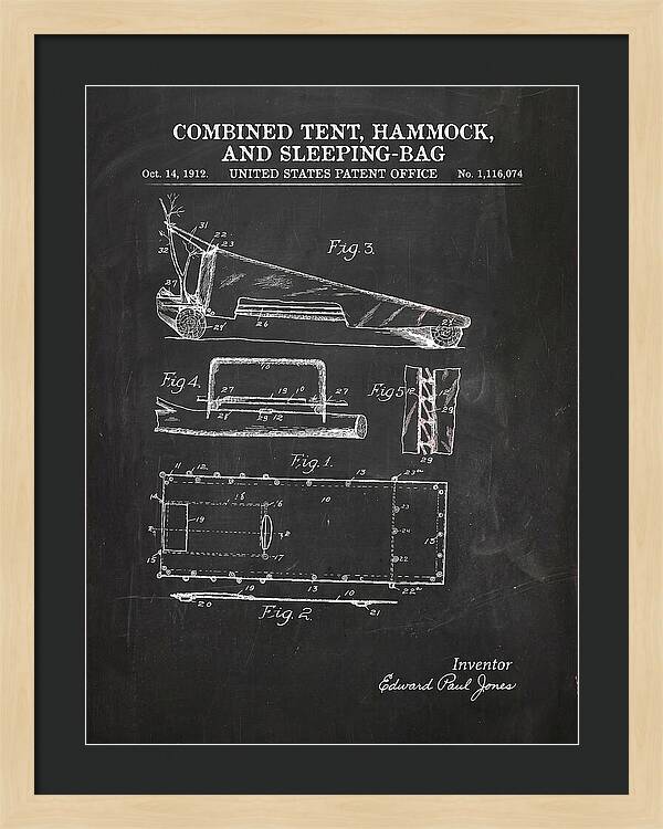 Combined Tent, Hammock, And Sleeping Bag Chalkboard Patent Us1116074a