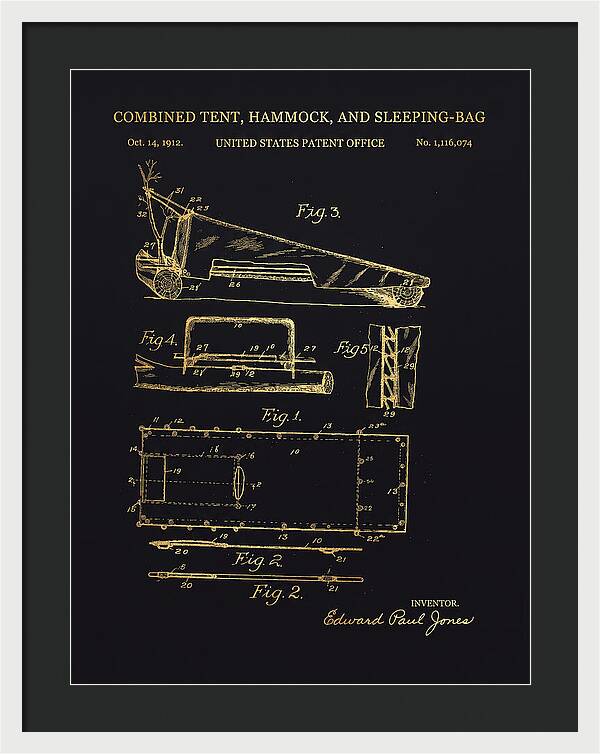 Combined Tent, Hammock, And Sleeping Bag Gold Patent Us1116074a