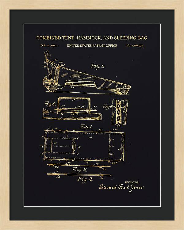 Combined Tent, Hammock, And Sleeping Bag Gold Patent Us1116074a
