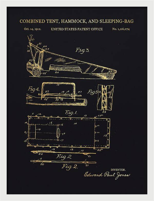 Combined Tent, Hammock, And Sleeping Bag Gold Patent Us1116074a