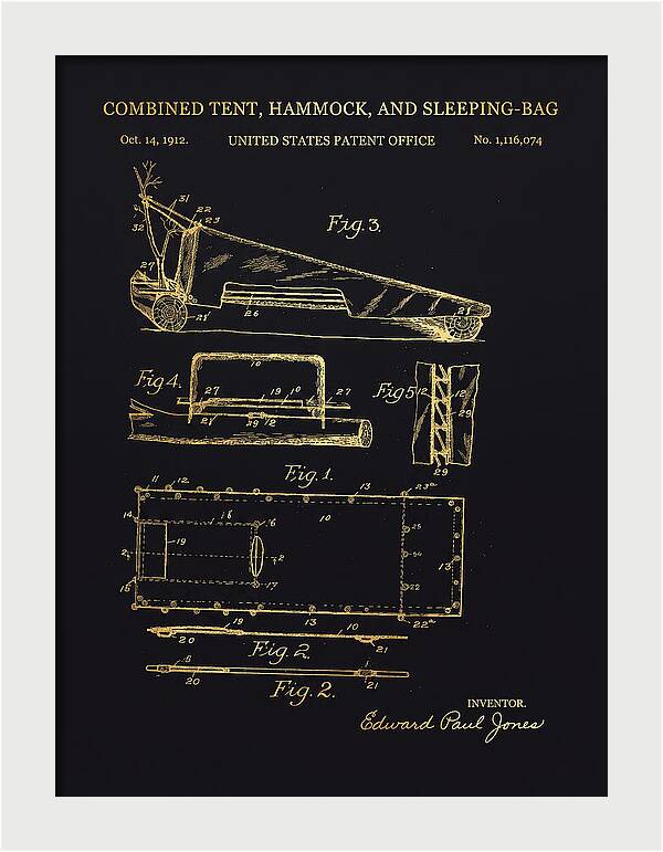 Combined Tent, Hammock, And Sleeping Bag Gold Patent Us1116074a