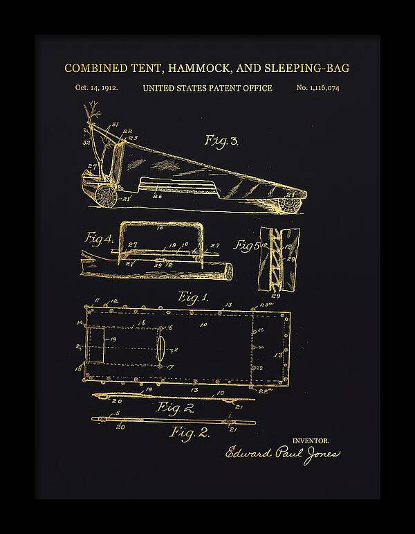 Combined Tent, Hammock, And Sleeping Bag Gold Patent Us1116074a