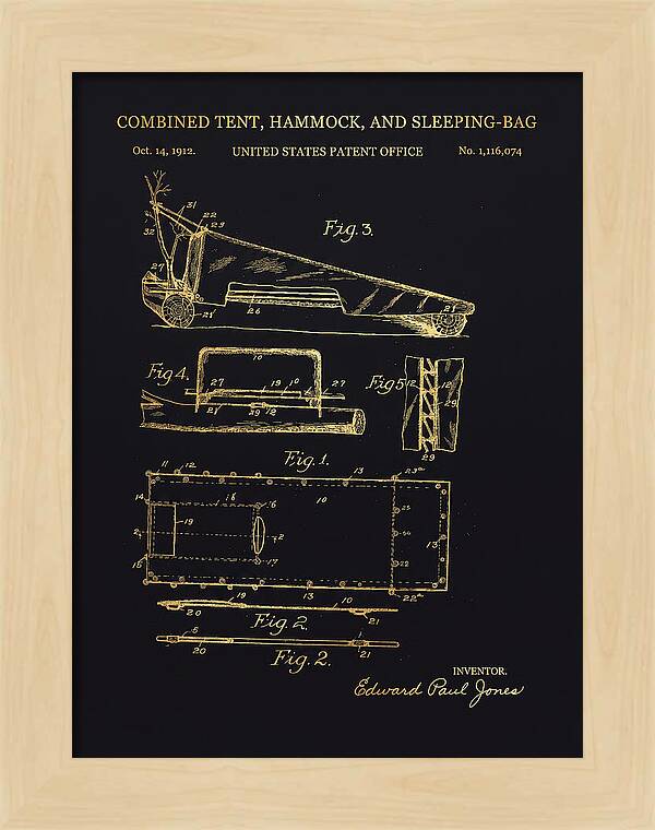 Combined Tent, Hammock, And Sleeping Bag Gold Patent Us1116074a