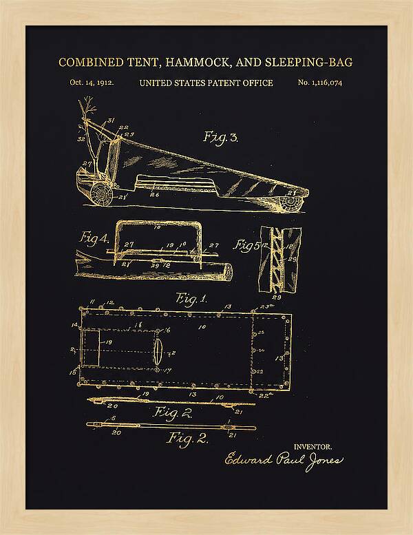 Combined Tent, Hammock, And Sleeping Bag Gold Patent Us1116074a