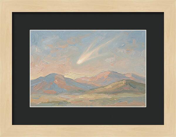 Comet Tail Above Serene Mountains
