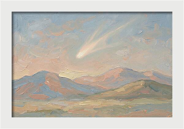 Comet Tail Above Serene Mountains