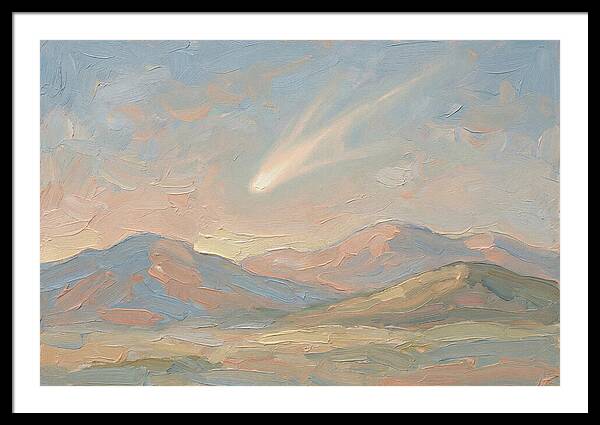 Comet Tail Above Serene Mountains