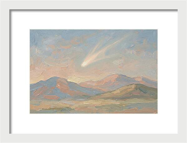 Comet Tail Above Serene Mountains