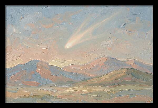 Comet Tail Above Serene Mountains