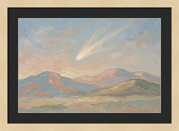 Comet Tail Above Serene Mountains