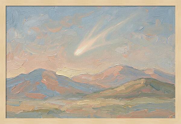 Comet Tail Above Serene Mountains