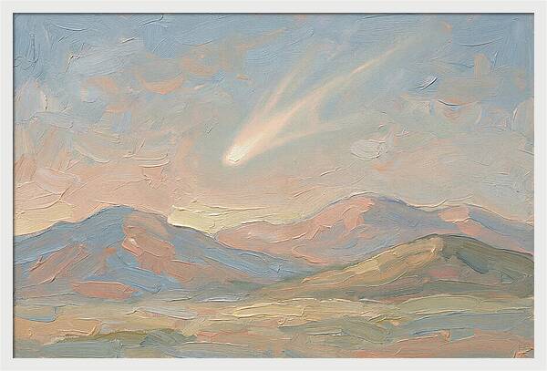 Comet Tail Above Serene Mountains