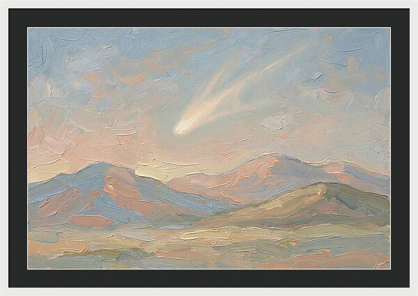Comet Tail Above Serene Mountains