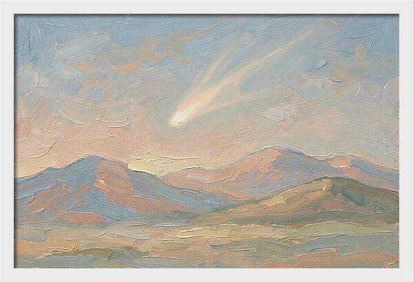 Comet Tail Above Serene Mountains