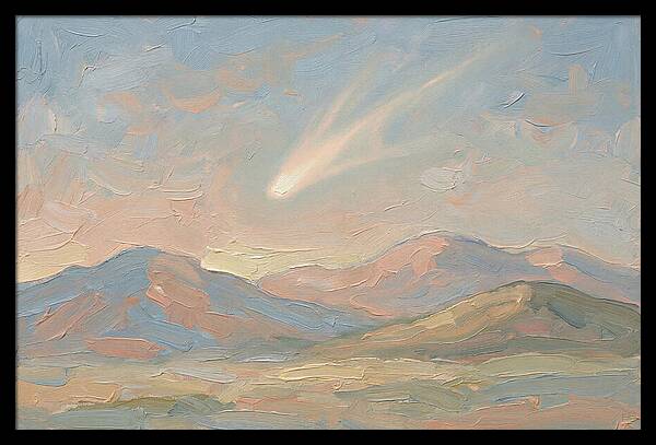 Comet Tail Above Serene Mountains