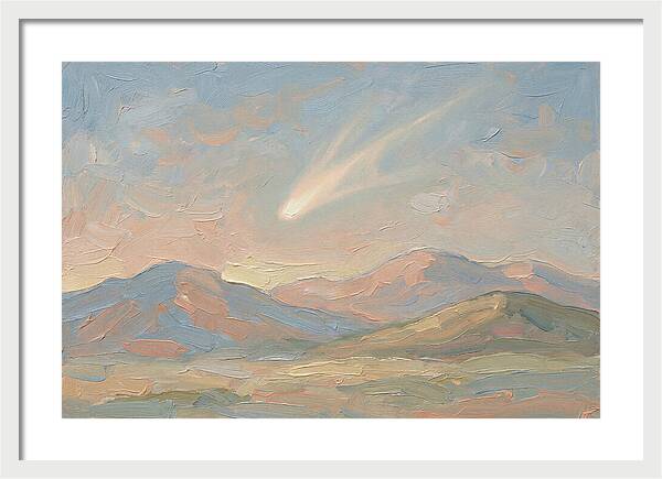 Comet Tail Above Serene Mountains
