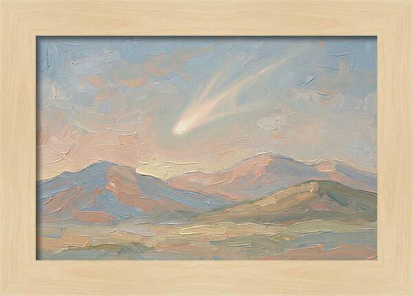 Comet Tail Above Serene Mountains